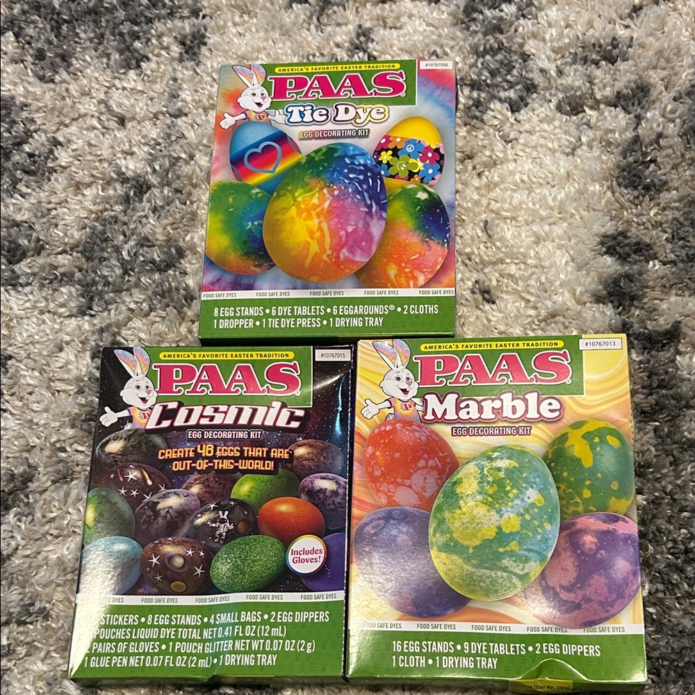Kids Tie Dye, Cosmic & Marble Egg Decorating Kit Set - Multicolor